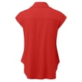 thumbnail image 4 of asjyhkr Plus Size Womens Linen T Shirts Button down Short Sleeve Tshirt Summer Tops Loose Soft Tees, 4 of 6