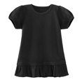 thumbnail image 3 of Akiihool T-Shirts à Manches Courtes Bouffantes pour Filles T-Shirts pour Filles T-Shirts Graphiques T-Shirts à Manches Courtes Col Rond Mignon Été Décontracté Hauts Basiques pour Enfants (Noir, 3-4 Ans), 3 of 4
