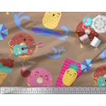thumbnail image 3 of Soimoi Brown Cotton Voile Fabric Beech & Fun Party Print Sewing Fabric Yard 42 Inch Wide, 3 of 5