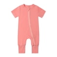thumbnail image 1 of EDFBUYKRS Baby Rompers Footless Pajamas Zipper Short Sleeve Sleeper Jumpsuit, 1 of 2