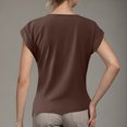 thumbnail image 4 of Summer T Shirts for Women V-Neck Short Sleeve Casual Tops Solid Color Basic Tees, 4 of 4