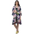 thumbnail image 2 of Moomaya Front Open Printed Shrug 3/4 Sleeve Georgette Beach Cover Up For Women, 2 of 6