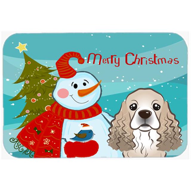 Carolines Treasures BB1836CMT Snowman With Cocker Spaniel Kitchen & Bath Mat, 20 x 30