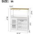 thumbnail image 4 of Ourlova 3-Tier Wine Bar Cabinet with Detachable Wine Rack and Storage Space Buffet Cabinet with Glass Holder and Mesh Door for Kitchen Living Room and Bar White, 4 of 9