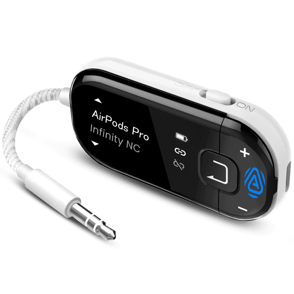 Avantree Voyager - Bluetooth 5.4 Airplane Adapter with OLED Screen for Headphones