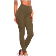 AherBiu Women's Leggings High Waisted Stretchy Lounge Pants Slim Tight Comfy Compression Leggings