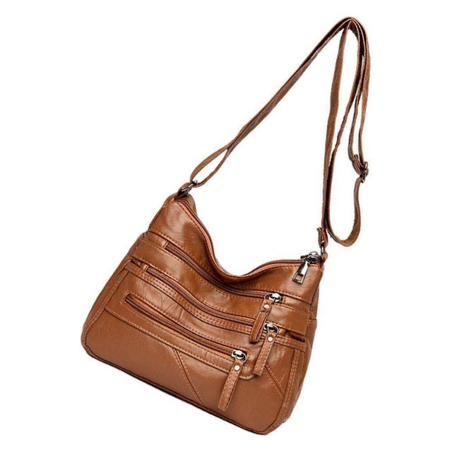Xingzhi Ladies Cross Body Bag Messenger Large Over Shoulder Handbag Long Strap Brown
