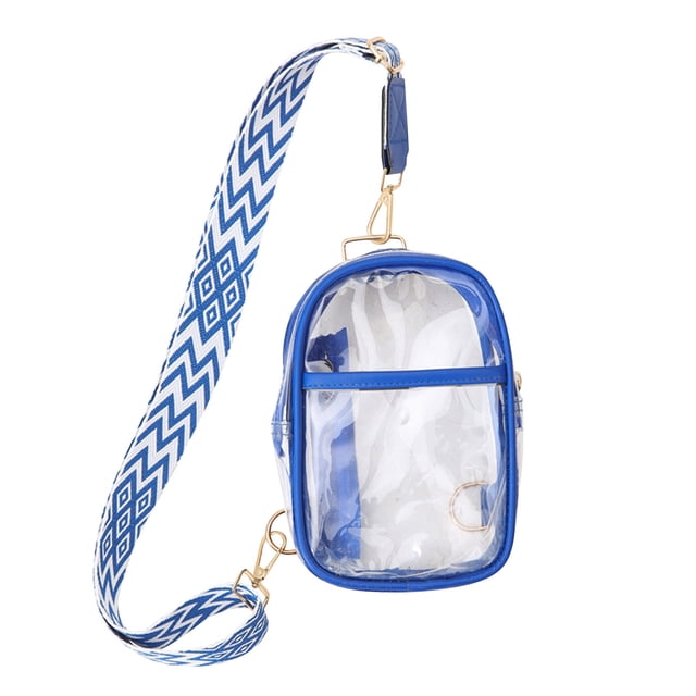 TopLLC Sac Bandoulière Transparent, Sac à Main en PVC Transparent avec Sangle Ajustable Style Bohème, Sac de Poitrine Décontracté Imperméable Approuvé pour Stade Sac d'Épaule Transparent pour Concerts Sports Festivals