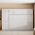 thumbnail image 3 of Velmero Lit Escamotable Grand Size Gain de Place avec Armoires Intégrées – Solution de Lit Mural Moderne, Blanc, 3 of 22