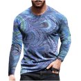 thumbnail image 1 of RKSTN Chemises pour Hommes Manches Courtes Manches Longues Imprimé Col Rond Chandail T-Shirt Blouse Chemises Hawaïennes pour Hommes, 1 of 3