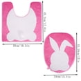 thumbnail image 2 of Binwennn Bathroom Memory Foam Rug Set No Bath Mats for Bathroom Easter White Bunny Rabbit Bathroom Rug Toilet Seat Lid Cover Soft Non Absorbent Shower Washable Home Decorative, 2 of 7