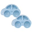 thumbnail image 1 of Oleegame 2PC Stainless Steel Cutlery Set Cartoon Car Shape Plate Environmentally Separated Kids Dinnerware Tableware Tray Blue, 1 of 2