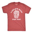 thumbnail image 1 of Mens Worlds Best Pop Pop T Shirt Funny Father's Day Gift Movie Popcorn Lovers Tee for Guys (Heather Red - POPPOP) - M, 1 of 3