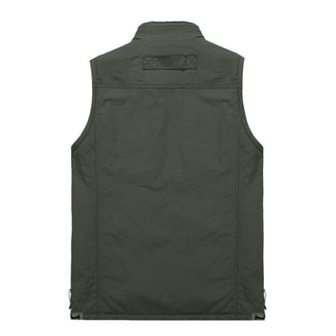 Veste Sans Manches pour Hommes Veste d'Extérieur pour Hommes Veste de Loisirs Veste Légère avec Fermeture Éclair Nombreuses Poches