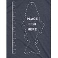thumbnail image 2 of Mens Fish Ruler T Shirt Funny Fishing Measurement Tee (Heather Navy) - 3XL, 2 of 3