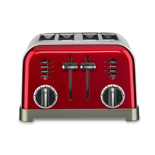 Cuisinart CPT-180MRP1 Grille-Pain Classique en Métal à 4 Tranches, Rouge Métallique