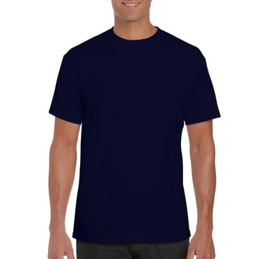 Gildan Mens Ultra Cotton T-Shirt with Pocket, 2XL, Navy