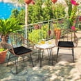thumbnail image 3 of Gymax 3PCS Rattan Patio Conversation Set Bistro Chat Set w/ Black Cushion, 3 of 10