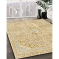 thumbnail image 2 of Ahgly Company Tapis d'Intérieur Carrés Abstraits Brun Or, Tapis de Zone Abstraits, 8 Pieds Carré, 2 of 6