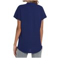 thumbnail image 4 of Timegard Womens Cotton Linen Tops Short Sleeve V-Neck Solid Color Lightweight Casual Loose Top Basic Tee, 4 of 5