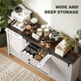 thumbnail image 4 of HOMCOM Buffet-Vaisselier de Style Ferme avec Portes Blanc Crème, 4 of 10