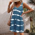 thumbnail image 4 of Penkiiy Robe d'Été Décontractée pour Femmes avec Poches Robe de Plage Bohème d'Été Robe T-Shirts Florale Robe Débardeur Ample Col en V S Bleu, 4 of 6