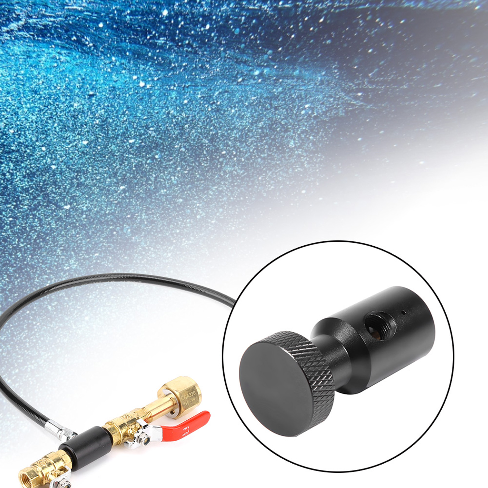 CO2 Carbonator Cylinder Tank On Off Refill Adapter Lightweight Sturdy Portable for  TR21x4