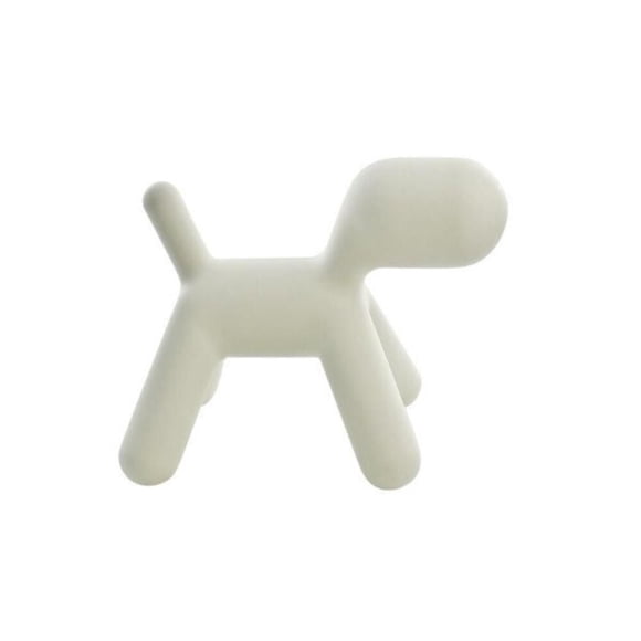 Plata Décor Imports - Chaise en forme de chiot pour enfants de couleur blanche