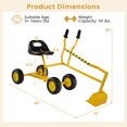 thumbnail image 3 of Gymax Pelle à Sable pour Enfants avec Commandes à Deux Mains Pelle Flexible Fonction Rotative à 360° Jaune, 3 of 10