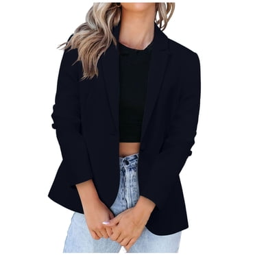 Womens Work Clothes Business Casual Womens Casual Blazer Jackets Suit Long Sleeve Open Front with Button Pockets for Business Office Long Blazer Jackets for Women