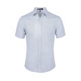 thumbnail image 1 of INSPIRE CHIC Men's Short Sleeves Polka Dots Button Down Shirt White 50, 1 of 7