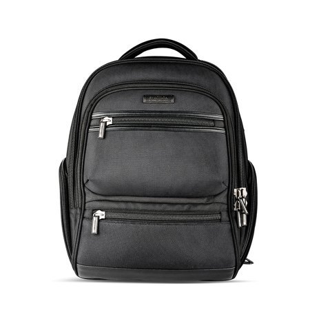 Kenneth Cole Reaction Dual Compartment 17" TSA Checkpoint-Friendly Laptop Backpack with USB, Black
