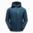 thumbnail image 2 of Sentmoon Lightweight Jacket Men Solid Color Long Sleeve Drawstring Hooded Neck Men's Coat Plus Size Zipper Windbreaker Clothes with Pockets Fall and Winter for Commuting and Bike Riding, 2 of 5