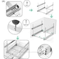 thumbnail image 3 of Heavy Duty 2 Tier Pull Out Cabinet Organizer, Kitchen Under Cabinet Slide Out Shelf, Chrome, 3 of 7