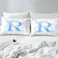 thumbnail image 4 of Erosebridal Initial R Letter Sheet Set Full, Blue Ribbon Full Sheet Sets, Chic Monogrammed Bedding Sets Full Size, Super Cozy Bedroom Decor, 4pcs, 4 of 7