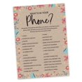 thumbnail image 2 of Inkdotpot 50-PackRustic Kraft FloralWhats On Your Phone Bridal ShowerGameWedding Shower Bachelorette Party Bulk ActivityGameCards, 2 of 7