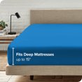 thumbnail image 4 of Bare Home Fitted Sheet - Premium 1800 Collection - Deep Pocket - Ultra-Soft Wrinkle Resistant - Twin XL, Medium Blue, 4 of 7
