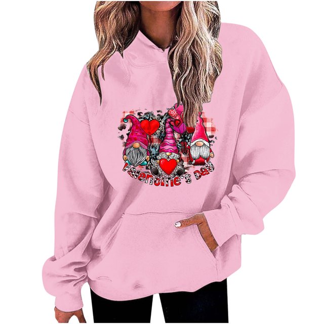 Birdeem Chandails à Capuchon et Chandails pour Femmes, Mode Décontractée, Saint-Valentin, Imprimés, Manches Longues