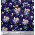 thumbnail image 3 of Soimoi Moss Tissu Georgette Feuilles, & Imprimés Floraux Roses au Mètre 42 Pouces de Large, 3 of 3