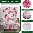 thumbnail image 3 of Piece Wingback Chair Cover Printed Wing Chair Slipcovers Stretch Wingback Armchair Covers Furniture Protector with Elastic Bottom for Living Room Bedroom Wingback Chair, 3 of 7