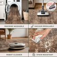 thumbnail image 4 of Brown Boho Washable 2x6 Runner Rugs for Hallway Kitchen Bedroom Beside Laundry Room Bathroom Rug, Pet & Kids Friendly, Non Slip Low Pile Stain Resistant Soft Faux Wool Long 24 x 72 Floor Carpet, 4 of 8