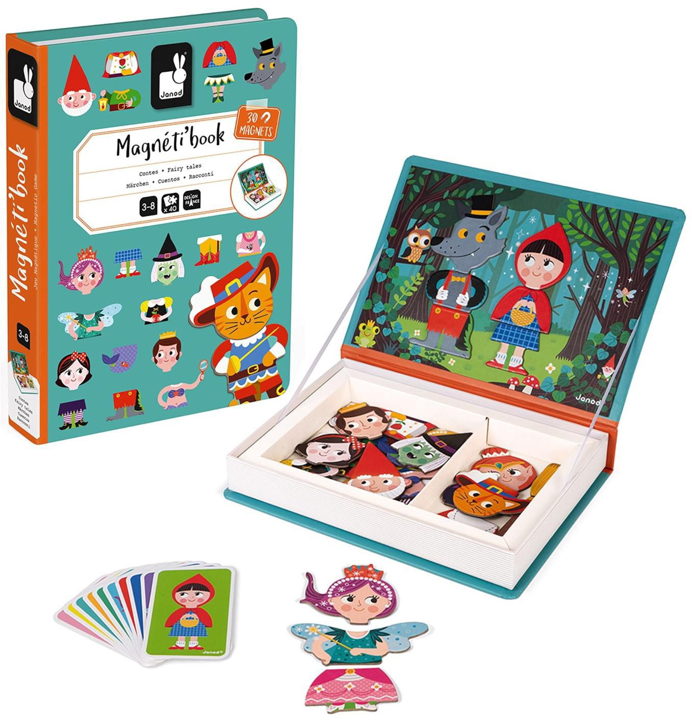 Janod • Fairytales Magneti’Book • 3 to 8 Years • Educational Magnetic Games Toy for Kids Toddler Children • J02588