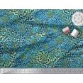 thumbnail image 2 of Soimoi Blue Moss Georgette Fabric Leopard & Peacock Animal Skin Print Fabric by Yard 44 Inch Wide, 2 of 3