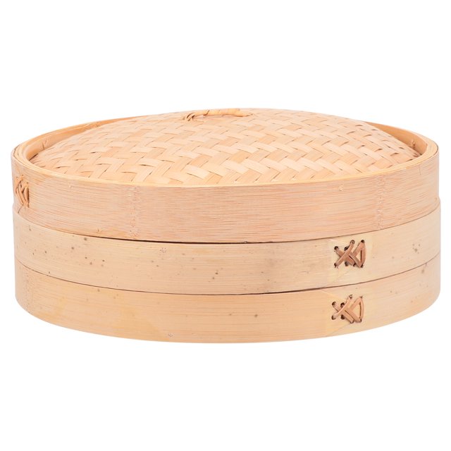 MasteelfCA 1 Set Handmade Bamboo Steamer Kitchen Food Steamer with Lid Cooking Tool