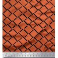 thumbnail image 1 of Soimoi Orange Rayon Fabric Brush Stroke Abstract Printed Fabric 1 Yard 42 Inch Wide, 1 of 3