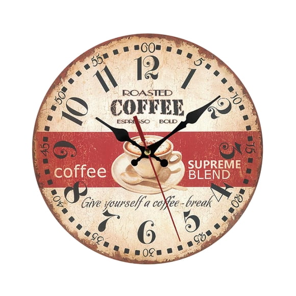 YFKFYTG Liquidation 30 % de Rabais Décoration Maison, Style Européen Décoration Salon Chambre Horloge Murale Ronde en Bois