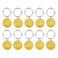 thumbnail image 3 of 10PCS Number Tags 31-40, Number Key Tags Aluminum Numbered Tags Metal Key Tags Keychain with Key Rings for Organizer Field Sales Hangers Clothes Labels ID Tag, Yellow, 3 of 6