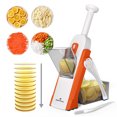 thumbnail image 1 of ONCE FOR ALL Mandoline Food Slicer, Stainless Steel Adjustable Vegetable Slicer Chopper, Multifunctional Onion Potato Garlic Cucumber Cutter for Kitchen, Orange, 1 of 8