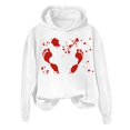 thumbnail image 4 of WEAIXIMIUNG Sweat à Rayures pour Femmes Automne et Hiver 2025 Tendance avec Capuche et Imprimé Lettre, 4 of 4