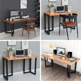 thumbnail image 2 of Set of 2 AnthroDesk Carbon Steel Metal Table Legs. for Dining Room, Patio, Coffee Table, Office, Home Office with Matte Black Powder Coating (LSHAPE-28), 2 of 5